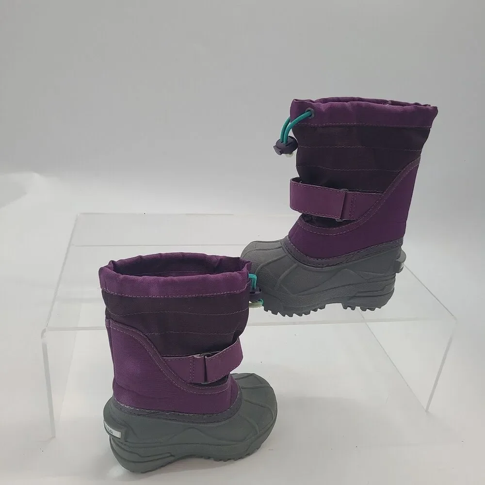 Columbia Powderbug Plus II Snow Boots Girls Size 6 Purple Gray BV1302-502